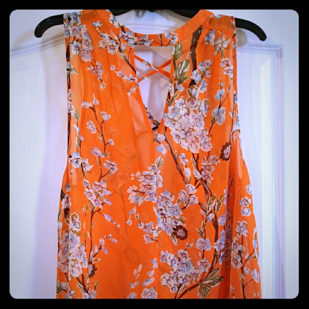 NWT Miss Me sheer floral print top
